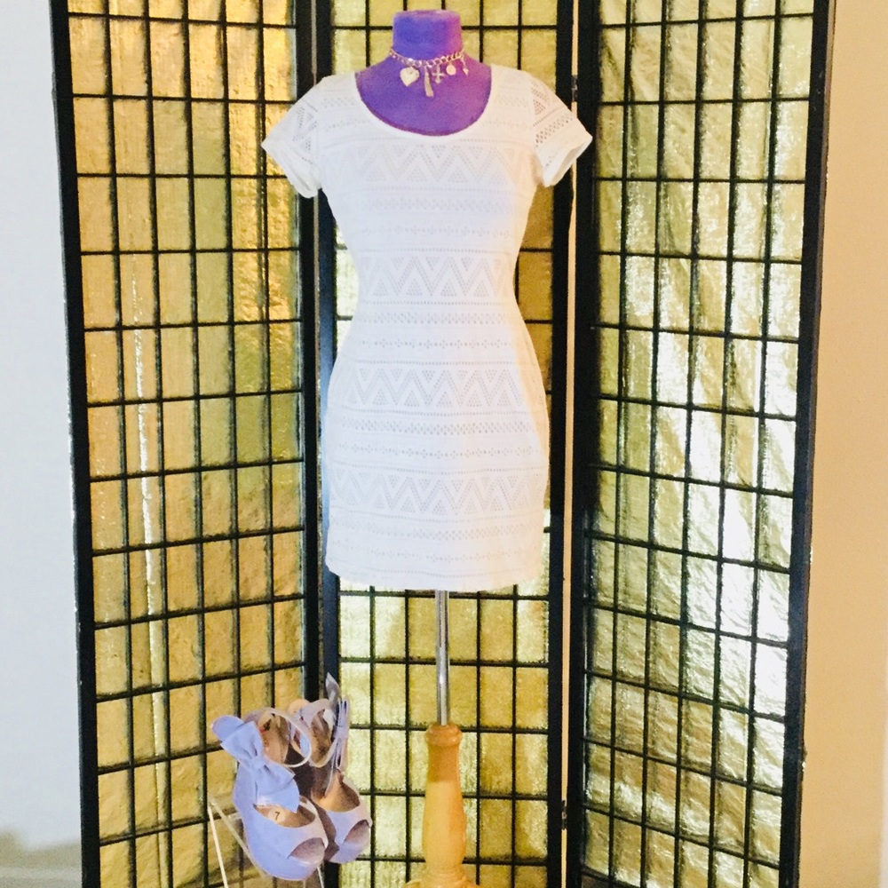 Almost Famous Crotchet Knit Mini Dress